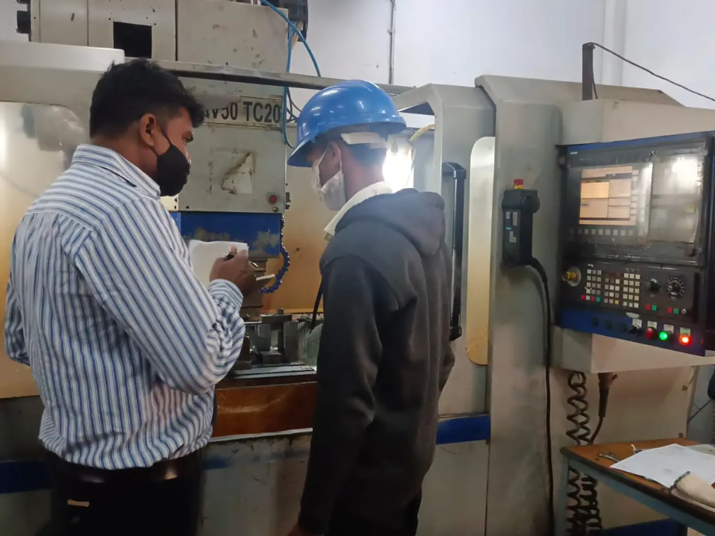CNC setup and first-article check